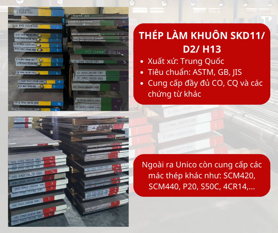 Thép làm khuôn SKD11, H13, D2 - Unico Steel